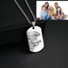 Stainless Steel Name Picture Engraved Necklace - Silver