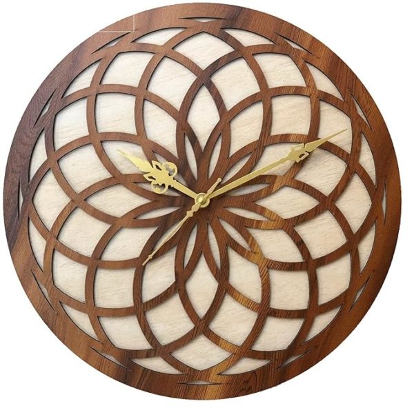 Awsome Round Wall Clock - Wooden Wall Clock for Home - Stylish Big Size Clock for Hall Bedroom Living Room - Fancy Wall Clock for Wall Décor