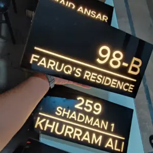 Customiseable Acrylic House Name Plate - LED