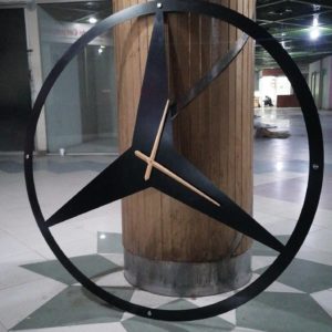 Customiseable Mercedes Logo Large Wall Clock Stainless Steel - 4x4 Feet