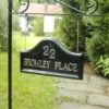 Custamiseable Solid Wooden Outdoor Name Plate With Metal Stand