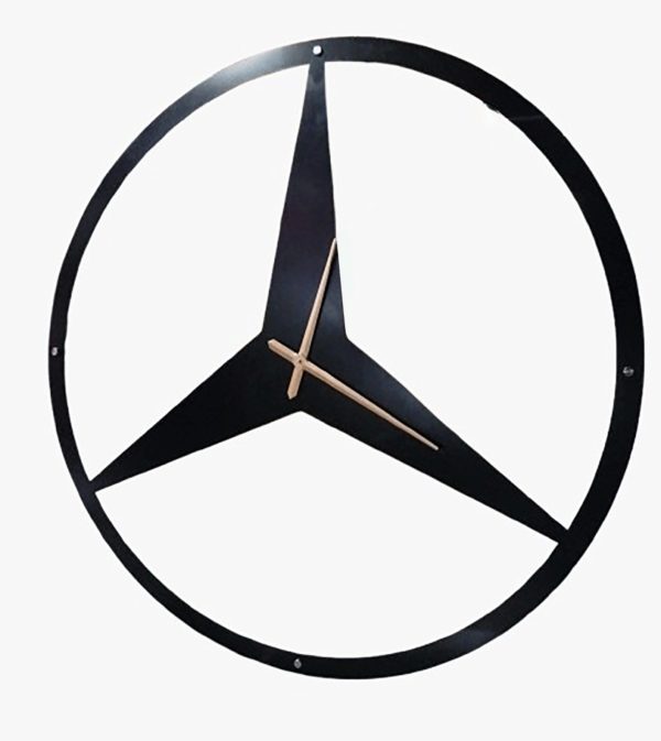 Customiseable Mercedes Logo Large Wall Clock Stainless Steel - 4x4 Feet