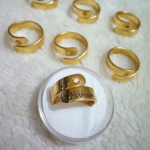 Customiseable And Adjustable Name Finger Ring - Gold