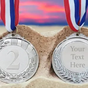 Customiseable Embossed Award Medal - Silver