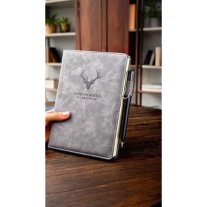 Name Logo Customized Diary in Leather Cover – With Gift Box