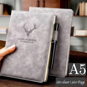 Name Logo Customized Diary in Leather Cover – With Gift Box