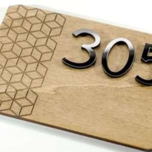 Customizeable Lasani Wooden Engraved & 3D Text Name Plate - 12x5 Inches