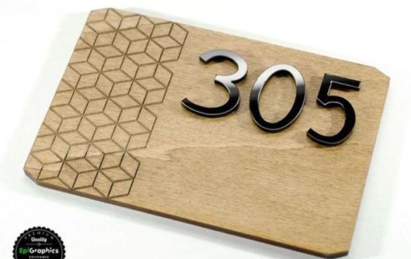 Customizeable Lasani Wooden Engraved & 3D Text Name Plate - 12x5 Inches