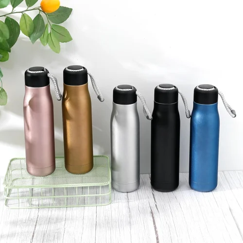 Customizeable Yodo Stainless Steel Water Bottle Vacuum Insulated Thermos Flask Reusable Sports Bottle, 18 oz - Silver