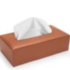 Customizeable Premium Quality Logo Text Tissue Box - Leatherrite Leather