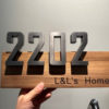 Solid Wooden House Name Plate Engraved With 3D Black Acrylic Text - 2x1 Feet