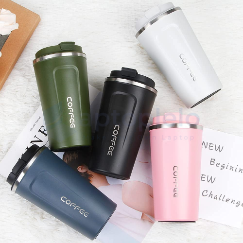 Customized Smart LED insulated Metal Flask Mug - White