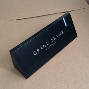 Customized Wooden Table Name Plate - Black