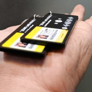 Customized Double Sided Engraved or UV Color Printed Black Acrylic Keychain - 4MM