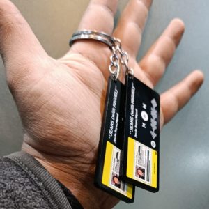 Customized Double Sided Engraved or UV Color Printed Black Acrylic Keychain - 4MM