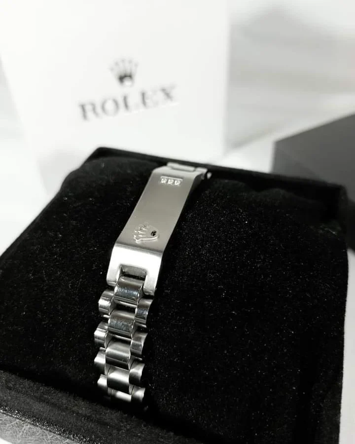 Design Your Own Name Engraved Good Quality Rolex Bracelet - Silver