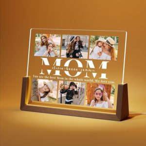 Personalized Your Own LED Lamp - With Solid Wooden Base - Small